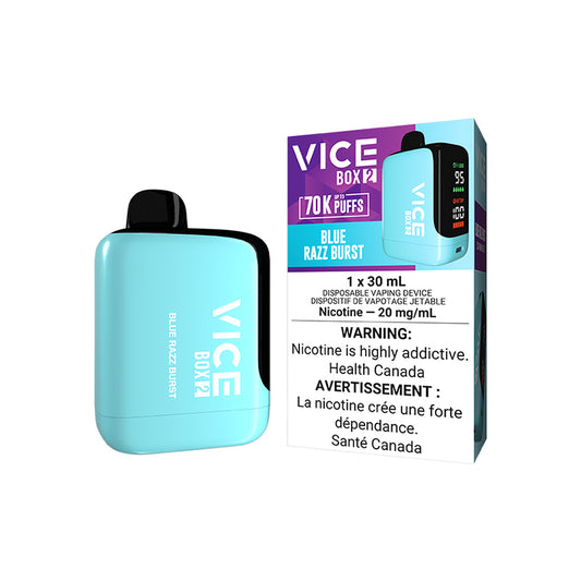 VICE BOX 2 70000 PUFF DISPOSABLE RAZZ BURST BLUE ICE VAPE NEW CITY VAPES MONTREAL TORONTO SALE