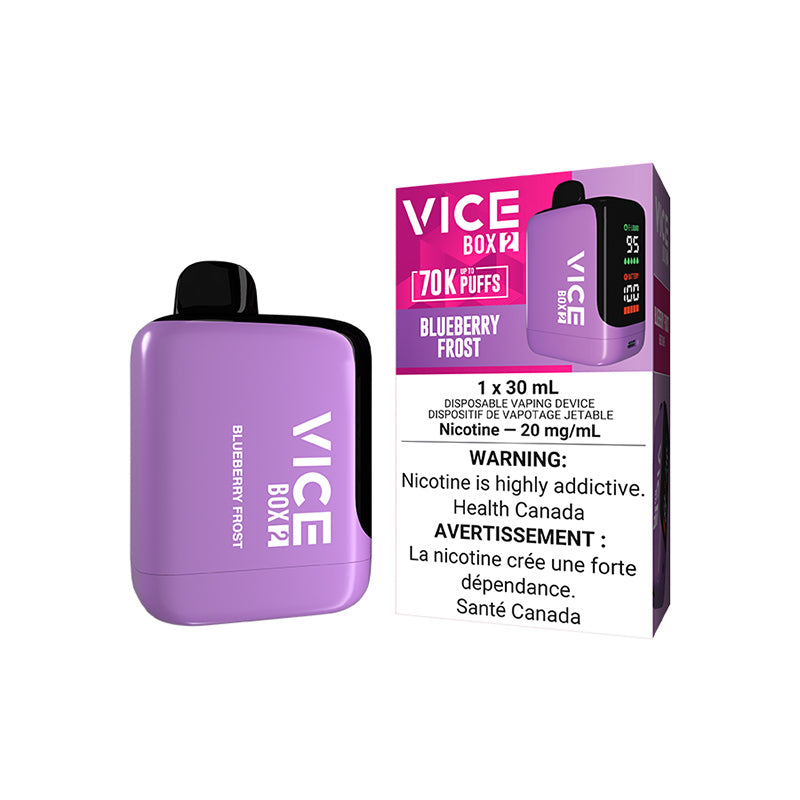 VICE BOX 2 70000 PUFF DISPOSABLE BLUEBERRY FROST ICE VAPE NEW CITY VAPES MONTREAL TORONTO SALE