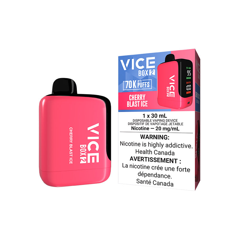 VICE BOX 2 70000 PUFF DISPOSABLE CHERRY BLAST ICE VAPE NEW CITY VAPES MONTREAL TORONTO SALE