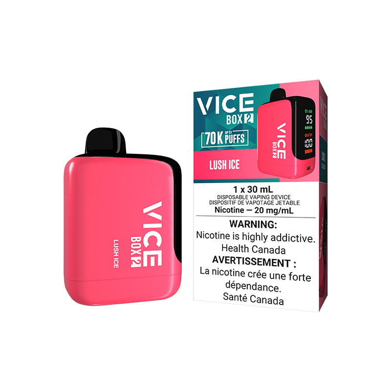 VICE BOX 2 70000 PUFF DISPOSABLE LUSH ICE VAPE NEW CITY VAPES MONTREAL TORONTO SALE