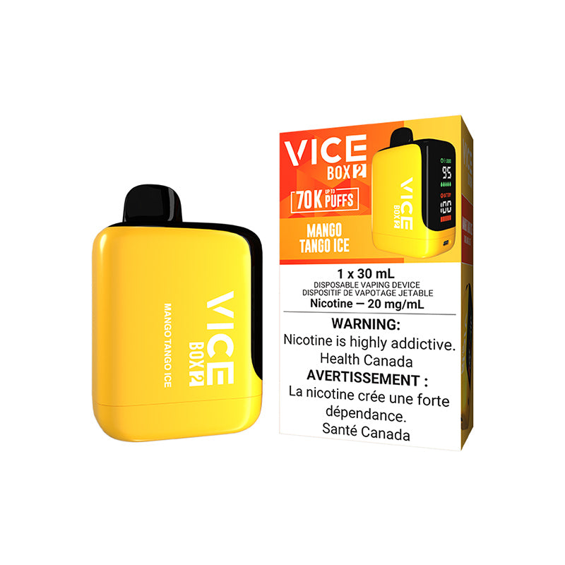 VICE BOX 2 70000 PUFF DISPOSABLE MANGO TANGO ICE VAPE NEW CITY VAPES MONTREAL TORONTO SALE