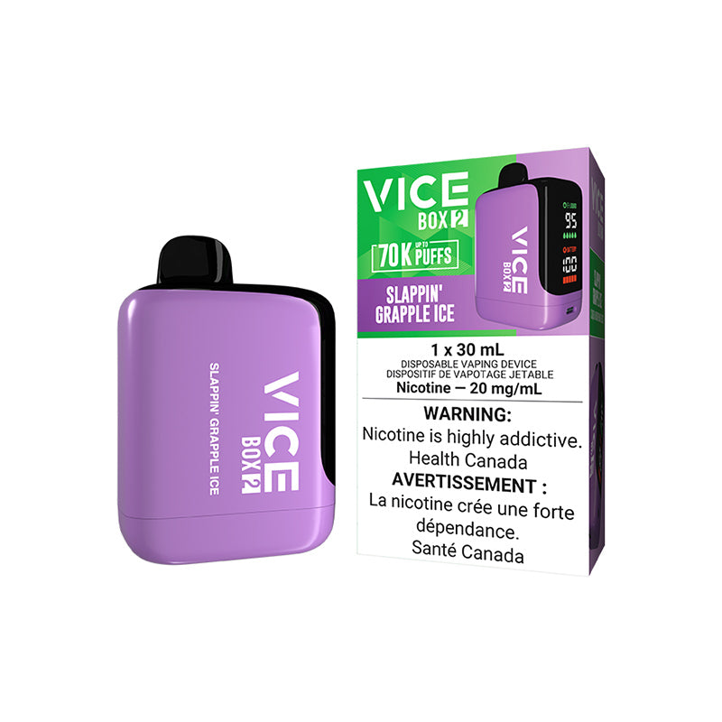 VICE BOX 2 70000 PUFF DISPOSABLE SLAPPIN GRAPPLE ICE VAPE NEW CITY VAPES MONTREAL TORONTO SALE