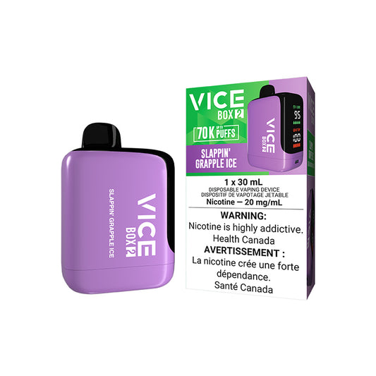 VICE BOX 2 70000 PUFF DISPOSABLE SLAPPIN GRAPPLE ICE VAPE NEW CITY VAPES MONTREAL TORONTO SALE