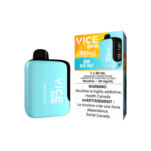 VICE BOX 2 70000 PUFF DISPOSABLE SOUR BLUE RAZZ VAPE NEW CITY VAPES MONTREAL TORONTO SALE