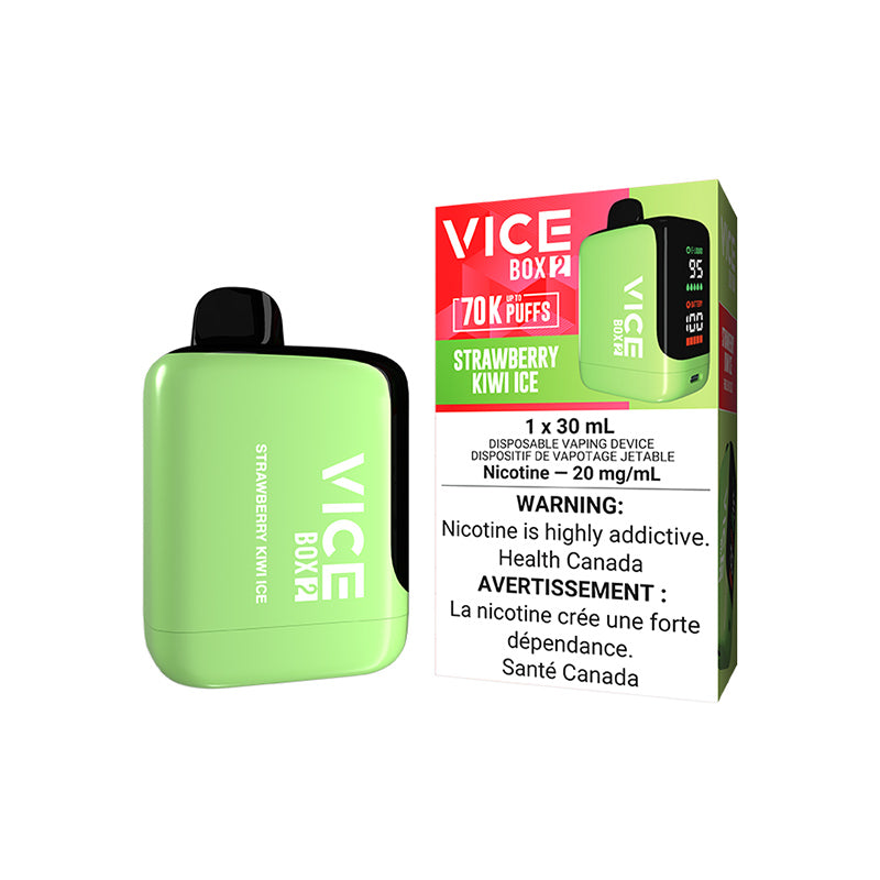 VICE BOX 2 70000 PUFF DISPOSABLE STRAWBERRY KIWI ICE VAPE NEW CITY VAPES MONTREAL TORONTO SALE