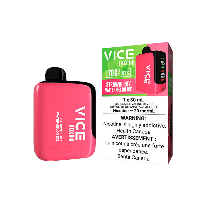 VICE BOX 2 70000 PUFF DISPOSABLE STRAWBERRY WATERMELON ICE VAPE NEW CITY VAPES MONTREAL TORONTO SALE