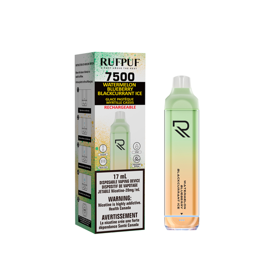 RUFPUF 7500 DISPOSABLE - WATERMELON BLUEBERRY BLACKCURRANT ICE | Buy Online | Best Vaping Experience | Long-Lasting Flavor & Performance