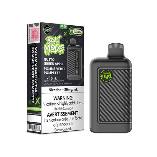 FLAVOUR BEAST BEAST MODE 8000 GUSTO GREEN APPLE | Buy Online | Best Vaping Experience | Long-Lasting Flavor & Performance