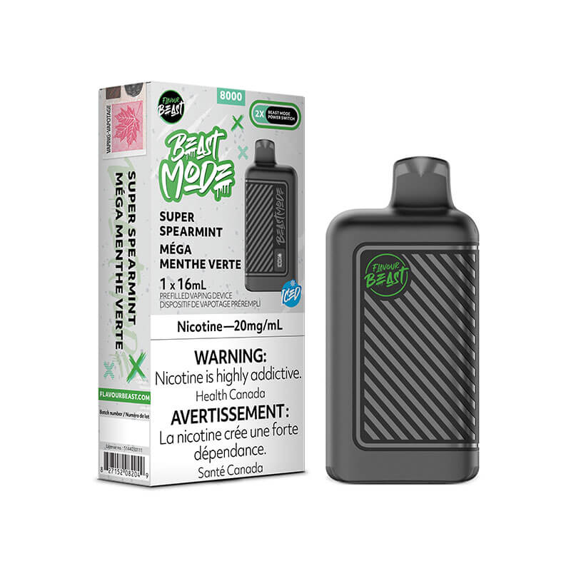 FLAVOUR BEAST BEAST MODE 8000 SUPER SPEARMINT ICED | Buy Online | Best Vaping Experience | Long-Lasting Flavor & Performance