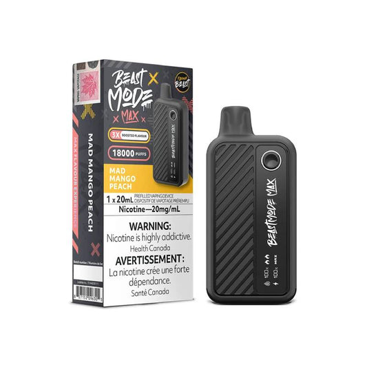 FLAVOUR BEAST - BEAST MODE MAX 18K DISPOSABLE: MAD MANGO PEACH, 20ML | Buy Online | Best Vaping Experience | Long-Lasting Flavor & Performance