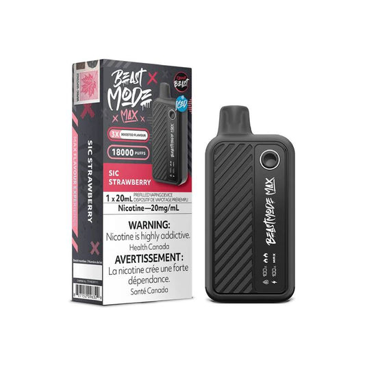 FLAVOUR BEAST - BEAST MODE MAX 18K DISPOSABLE: SIC STRAWBERRY, 20ML | Buy Online | Best Vaping Experience | Long-Lasting Flavor & Performance