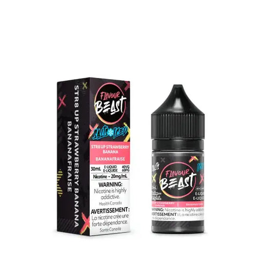 FLAVOUR BEAST STR8 UP STRAWBERRY BANANA ICED SALTS E-LIQUID | Buy Online | Best Vaping Experience | Long-Lasting Flavor & Performance
