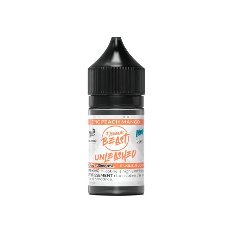 FLAVOUR BEAST UNLEASHED SALTS E-LIQUID - EPIC PEACH MANGO, 30ML