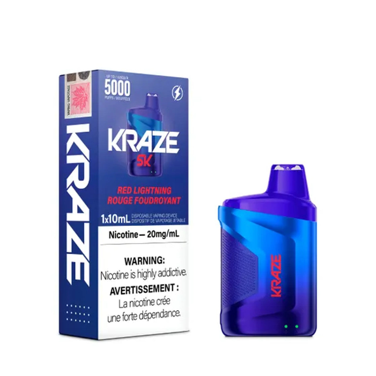 KRAZE 5000 DISPOSABLE - RED LIGHTNING