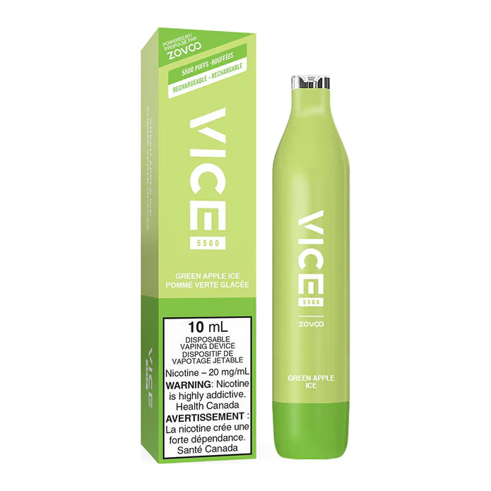 VICE 5500 DISPOSABLE - GREEN APPLE ICE | Buy Online | Best Vaping Experience | Long-Lasting Flavor & Performance