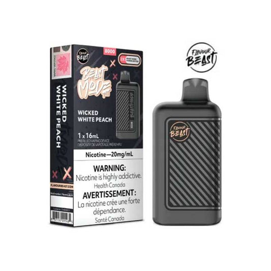 FLAVOUR BEAST BEAST MODE 8000 WICKED WHITE PEACH | Buy Online | Best Vaping Experience | Long-Lasting Flavor & Performance