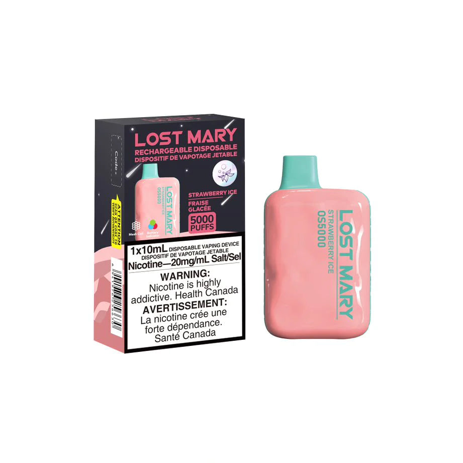 LOST MARY OS5000 DISPOSABLE - STRAWBERRY ICE | Buy Online | Best Vaping Experience | Long-Lasting Flavor & Performance