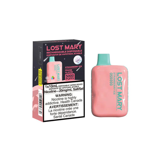 LOST MARY OS5000 DISPOSABLE - STRAWBERRY ICE | Buy Online | Best Vaping Experience | Long-Lasting Flavor & Performance