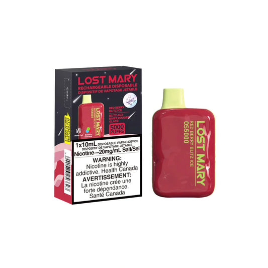 LOST MARY OS5000 DISPOSABLE - RED BERRY BLITZ ICE | Buy Online | Best Vaping Experience | Long-Lasting Flavor & Performance